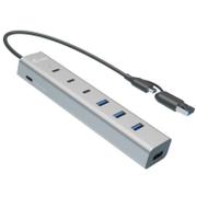 I-TEC USB-C/A CHARGE HUB 7 PORT METAL HUB (3X USB-C 4X USB-A) PERP