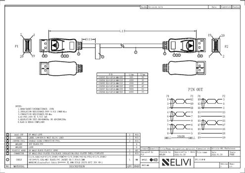 Elivi DisplayPort 1.4 8K@60 1 m Svart ,  v 1.4 , 8K@60Hz HDR (ELV-DP14-MM-010)