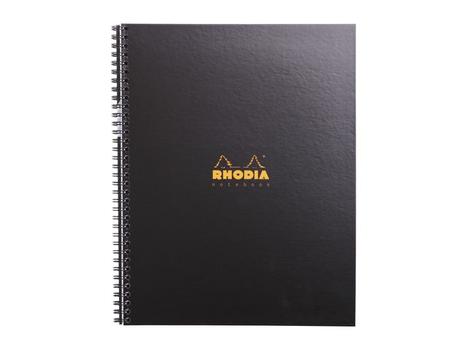 RHODIA Spiralbok RHODIA Active A4+ rutet sort (191301C*5)