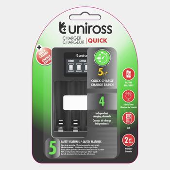 UNIROSS - QUICK LCD [USB](3H) , oplader 1-4 AA/AAA, batteier (UCU002)