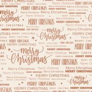 WhiteLabel Julegavepapir Merry Christmas 55cmx150m creme