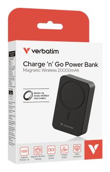 VERBATIM Charge ´n´ Go Power Bank Mag Wireless 20000mAh Black (32223)