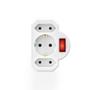 HAMA Socket Adapter 3-way with Switch White (00223217)
