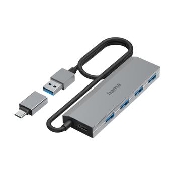 HAMA Hub USB-A 3.2 4x Portar 5 Gbit/s USB-C Adapter (00200138)