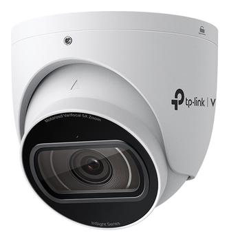 TP-LINK 4MP IR Motorized Varifocal Turret Network Camera SPEC: 4MP,  2.7mm~13.5mm Varifocal (5x),  1/2.9'' Progressive Scan CMOS,  H.265+/ H.265/ H.264+/ H.264,   IR LED,  25fps/ 30fps (2688x1520),   IP67,  IK10,   (InSight S445ZI)