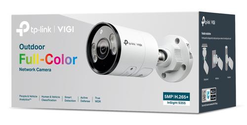 TP-LINK 5MP Full-Color Bullet Network Camera SPEC: 5MP,  4mm Fixed Lens,  1/2.7â Progressive Scan CMOS,  H.265+/ H.265/ H.264+/ H.264,   IR/White LED,  25fps/ 30fps (2880x1620),   IP67, Web,  PoE/DC 12V, 120dB WD (InSight S355(4mm))