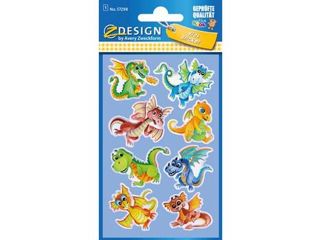 Z-Design Etikett AVERY dekor dinosaurer (57298*10)