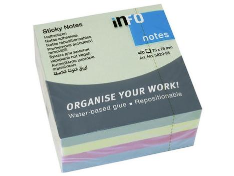 OEM Notatkube INFO 75x75mm pastell (5820-98)