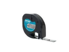 DYMO Tape DYMO LetraTag 12mm metal sort/sølv