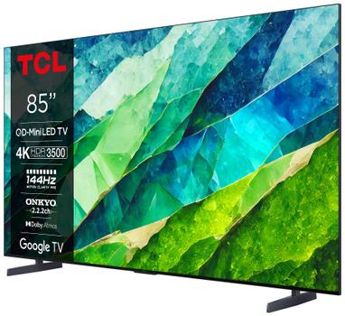 TCL 85" 85C855 QLED Pro 4K Google TV 144Hz QD Mini-LED, Google TV, 4K HDR, Dolby Atmos, 144Hz Gaming TV (85C855)