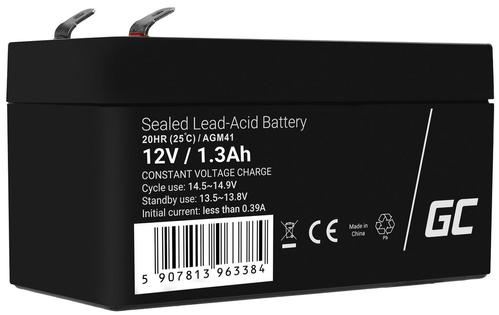 Green Cell AGM VRLA 12V 1.3Ah Maintenance-Free Battery for Alarms & Toys (AGM41)