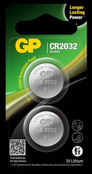 GP Lithium Cell Battery CR2032, 3V, 2-pack (103253)