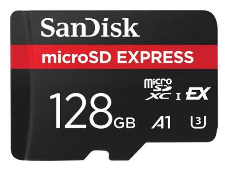 SanDisk microSD Express Card 128GB 880MBps/ 480MBps,  støtter Nintendo Switch 2, PCIe NVMe, U3, UHS-I, A1 (SDSQXFN-128G-GN4NN)