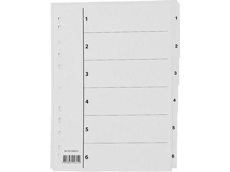 OEM Register A4 PP 1-6 m/ indeksark hvit (99-560616)