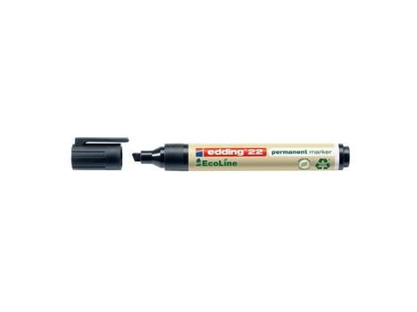 EDDING 22 EcoLine Permanent Marker Chisel Tip 1-5mm Line Black (Pack 10) - 4-22001 (4-22001)