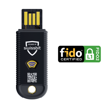 SWISSBIT iShield USB-A Pro Security Key, FIDO2, NFC, WebAuthn, TOTP, HOTP, PIV (SNU20000D1PBAN0-E-01-112-SBB)