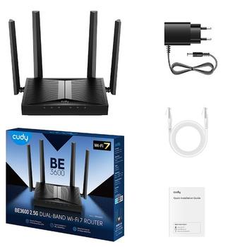 CUDY WR3600H 2.5Gbit Mesh Router BE3600, Mesh WiFi router/ AP/ OpenVPN/ WireGuard,  MU-MIMO, WPA3, WiFi 7 (WR3600H)