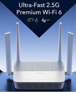 CUDY WR3000H 2.5Gbit Mesh Router AX3000, Mesh WiFi router/ AP/ OpenVPN/ WireGuard,  MU-MIMO, WPA3, WiFi 6 (WR3000H)