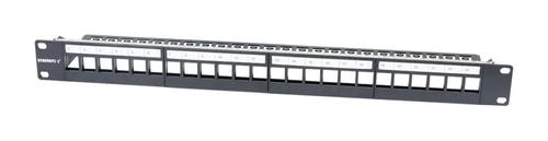 SYNERGY Keystone, Modulträger,  19Patchpanel für 24xTP-Modul,   1HE(t 94mm), Schwarz, V3, Synergy 21, (S216337V3)