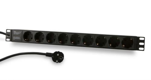 SYNERGY ALLNET 19zbh. Steckdosenleiste,  9xDosen(CEE7)->Stecker(CEE7),  Schwarz, Synergy 21, (S215390V4)