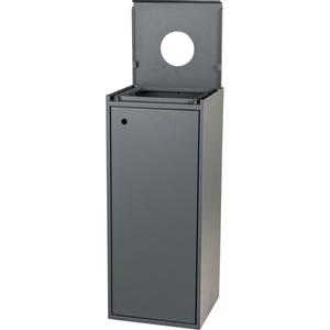 Tina Trolleys Affaldsspand,  Tina Trolleys, grå, pulverlakeret stål, 100 l, med rundt indkast til fx flasker *Denne vare tages ikke retur* (1000027002)