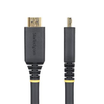 STARTECH High Speed - HDMI-kabel - HDMI hane till HDMI hane - skärmad - svart - 4K60Hz stöd, 1440p (UWQHD) stöd 144Hz, 1080p stöd 240 Hz, halogenfri,  aktiv (HDMI2-CABLE-GRIP-15M)