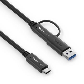 PURELINK IS2513-010 | USB-C/ USB-A - USB-C | 3.2 Gen 2 | DP Alt Mode | 1m | Black (IS2513-010)