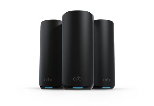 NETGEAR Orbi 870 Series RBE873 - WLAN-System - (Router, 2 Extender) - bis zu 9.000 Quadratfuß - Netz 10GbE, 2.5GbE, Wi-Fi 7 Multi-Band (RBE873B-100EUS)