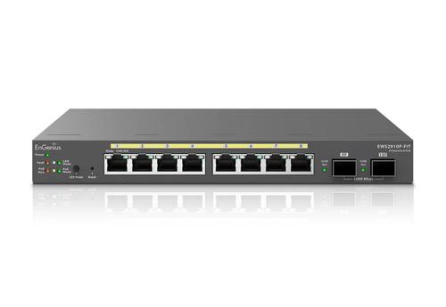 ENGENIUS Switch full managed Layer 2+ 10 Port • 8x 1 GbE • PoE Budget 110W • 8x PoE at • 2x SFP • Desktop-Switch • Lüfterlos • EWS2910FP-FIT • FitCon/ (1402A0090326)