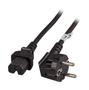 NEM Netzkabel 230V Schutzkontakt CEE7(Stecker)->Warmgeräte IEC-C15(Buchse), 2m,Black