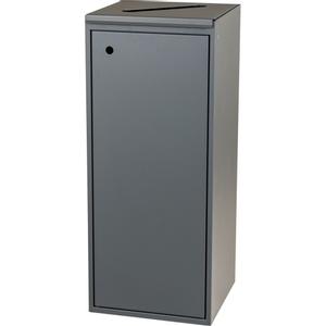 Tina Trolleys Affaldsspand,  Tina Trolleys, grå, pulverlakeret stål, 100 l, med låg med sliske til papir *Denne vare tages ikke retur* (1000029657)