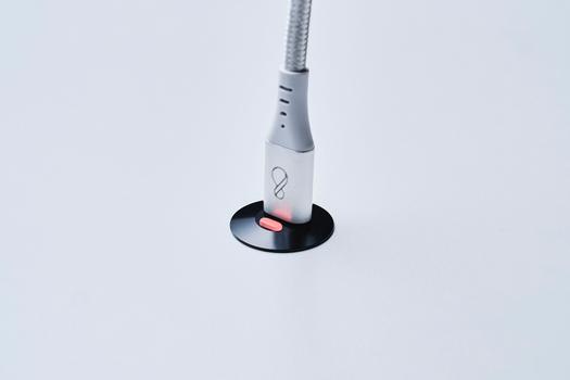 OCHNO Socket with RGB Button | USB-C outlet w. locking screw 1m cable | Bord, infÃ¤lld plant | Svart (O-SWO-100-S-1)