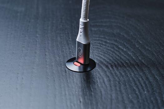 OCHNO Socket with RGB Button | USB-C outlet w. locking screw 1m cable | Bord, infÃ¤lld plant | Svart (O-SWO-100-S-1)