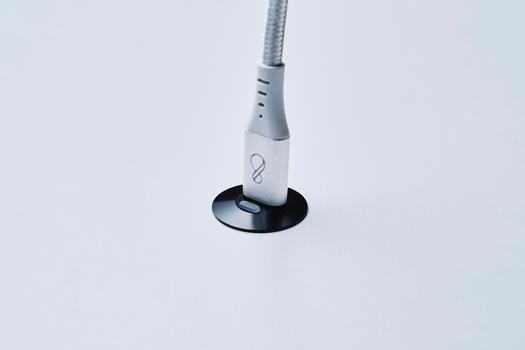 OCHNO Socket with RGB Button | USB-C outlet w. locking screw 1m cable | Bord, infÃ¤lld plant | Svart (O-SWO-100-S-1)