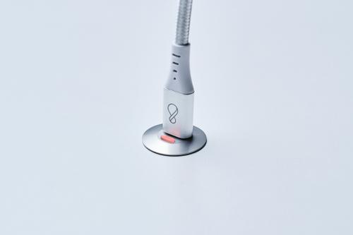 OCHNO Socket with RGB Button | USB-C outlet w. locking screw 1m cable | Bord, infÃ¤lld plant | Aluminium (O-SWO-100-1)