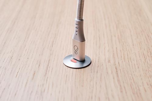 OCHNO Socket with RGB Button | USB-C outlet w. locking screw 1m cable | Bord, infÃ¤lld plant | Aluminium (O-SWO-100-1)