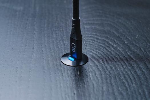 OCHNO Socket with RGB Button | USB-C outlet w. locking screw 1m cable | Bord, infÃ¤lld plant | Svart (O-SWO-100-S-1)