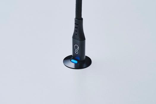 OCHNO Socket with RGB Button | USB-C outlet w. locking screw 1m cable | Bord, infÃ¤lld plant | Svart (O-SWO-100-S-1)