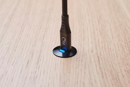 OCHNO Socket with RGB Button | USB-C outlet w. locking screw 1m cable | Bord, infÃ¤lld plant | Svart (O-SWO-100-S-1)