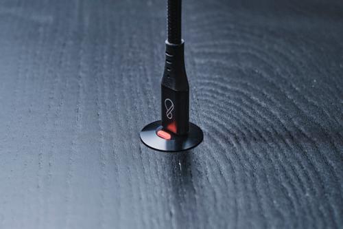 OCHNO Socket with RGB Button | USB-C outlet w. locking screw 1m cable | Table, flush installed | Black (O-SWO-100-S-1)