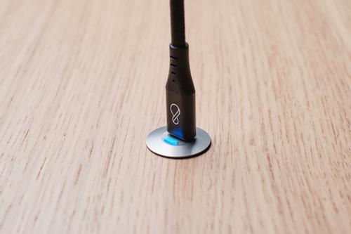 OCHNO Socket with RGB Button | USB-C outlet w. locking screw 1m cable | Bord, infÃ¤lld plant | Aluminium (O-SWO-100-1)