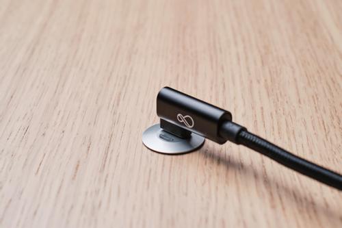 OCHNO Socket with RGB Button | USB-C outlet w. locking screw 1m cable | Bord, infÃ¤lld plant | Aluminium (O-SWO-100-1)