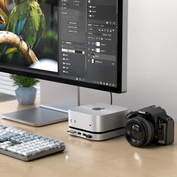 SATECHI Mac Mini M4 Stand & Hub with SSD Enclosure (ST-GNMMES)