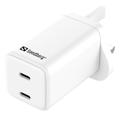 SANDBERG AC Charger Dual USB-C PD65W UK