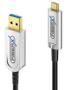 FiberX - USB 3.2 Gen2 fiberkabel, USB-C: Han - USB, -A: Han, 10Gbps, 10m, sort
