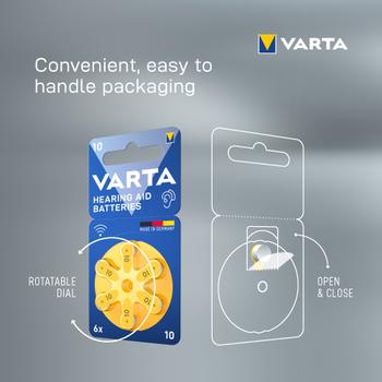VARTA Hearing Aid Batteries 10 BLI 6 (24610101416)