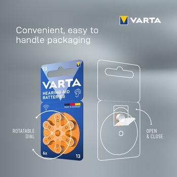 VARTA Hearing Aid Batteries 13 BLI 6 (24606101416)