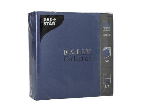 PAPSTAR Serviett DAILY 2L 32x32cm mørk blå (50) (89630)