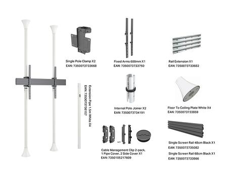 MULTIBRACKETS M Floor to Ceiling Mount Pro MBFC1UX1 1000 White (7350022738027)