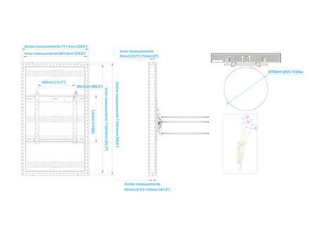 MULTIBRACKETS M Pro Series - Enclosure 50"" Column Medium Black (7350022732759)